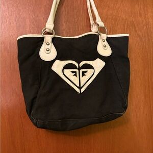 Roxy Black and Cream Tote Bag Purse